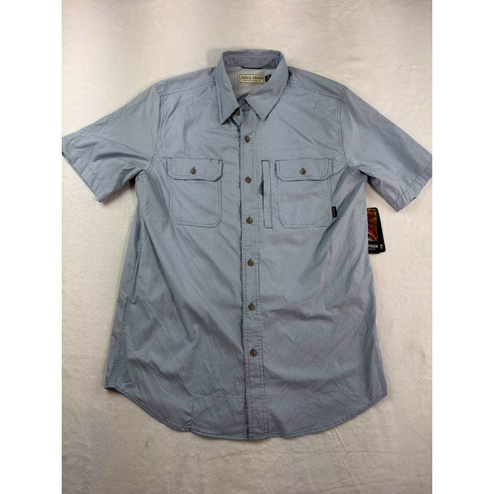 Field & Stream Mens Blue Check Fishing Shirt UPF 50 Wicking M FS-SW26-3443
